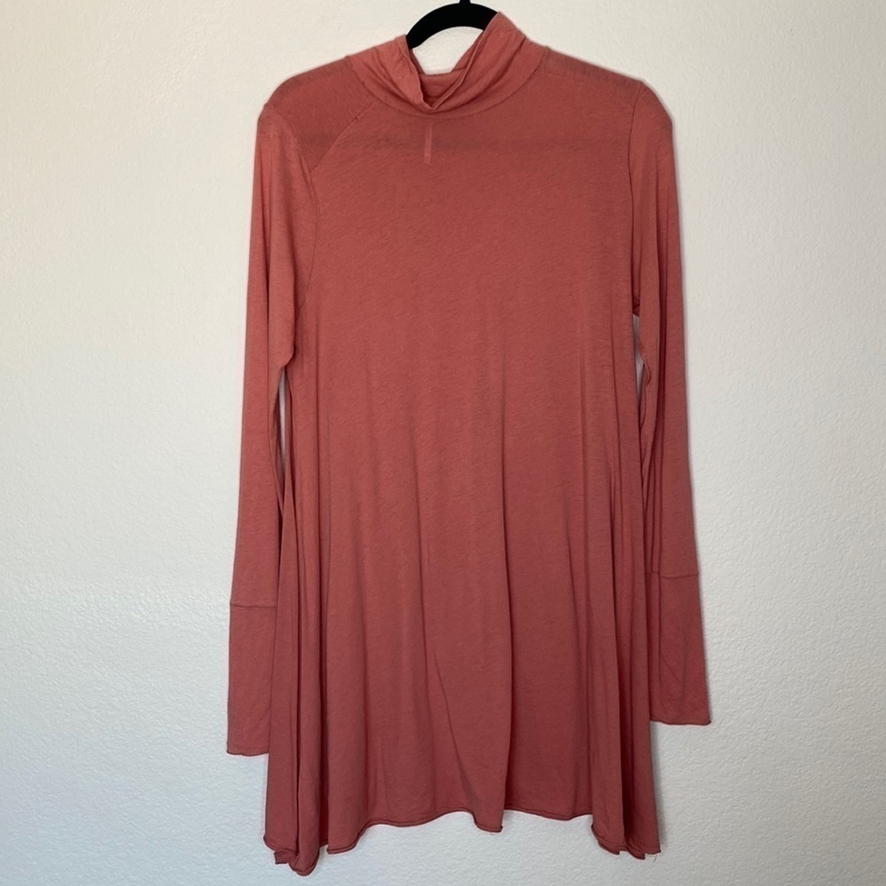 Free People cotton coral turtleneck shift dress medium